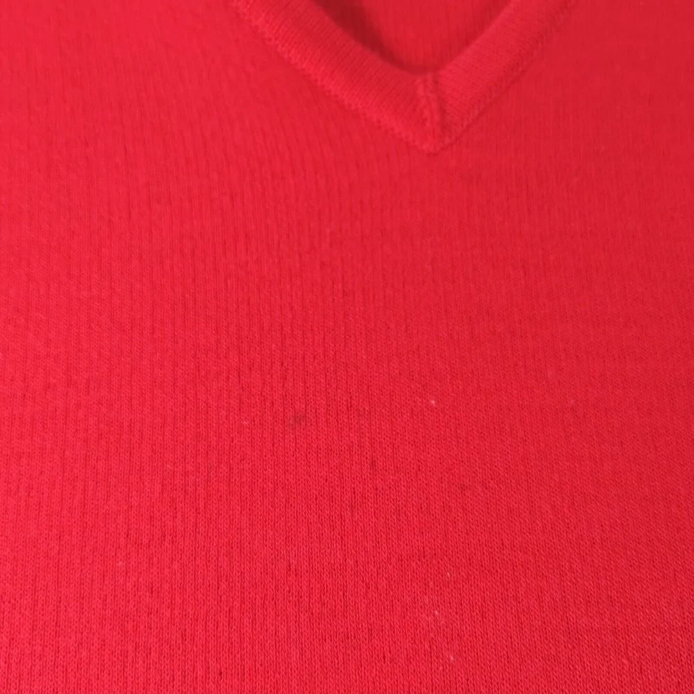 Vintage St. Croix Sweater Mens Large Red Merino Wool Knitted Long Sleeve V Neck